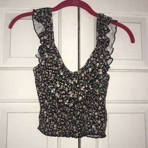 American Eagle floral tank top, crop top.
